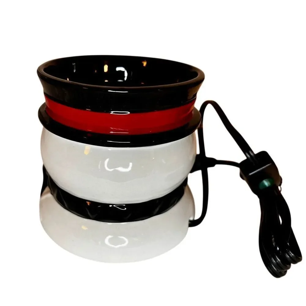 Yankee Candle Black Tie Snowman Scenterpiece Easy Meltcup Plug In Warmer New